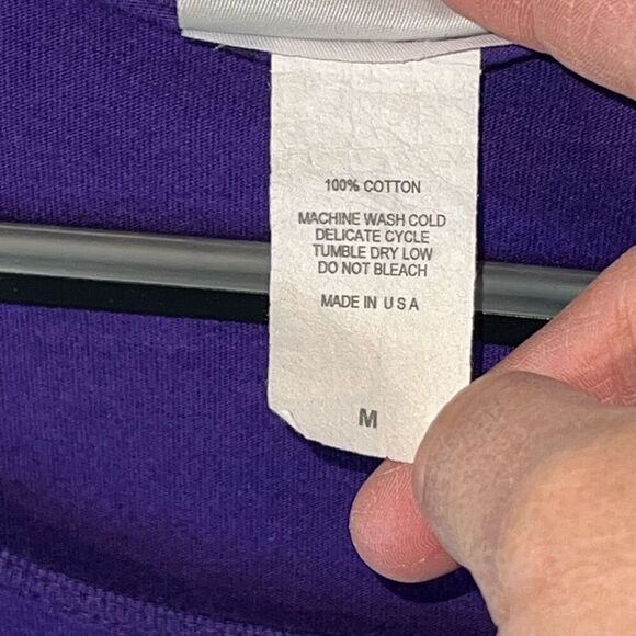 LSU Rhinestone Enhanced Tee Women’s Medium Purple And Gold Pleated Short Sleeve - Picture 6 of 10